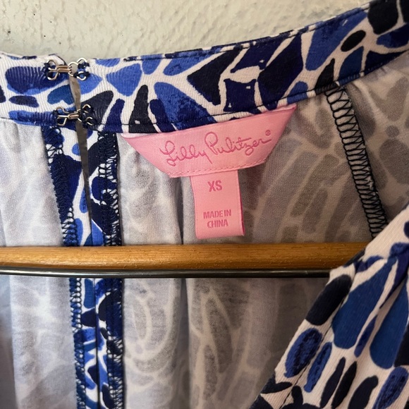 Lilly Pulitzer Bryce Romper in Bright Navy Taverna Tile Allover - Picture 13 of 15